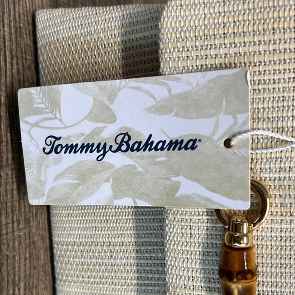 Tommy Bahama | Natural Satchel w/ Detachable Crossbody Strap & Bamboo Handles - Picture 3 of 13